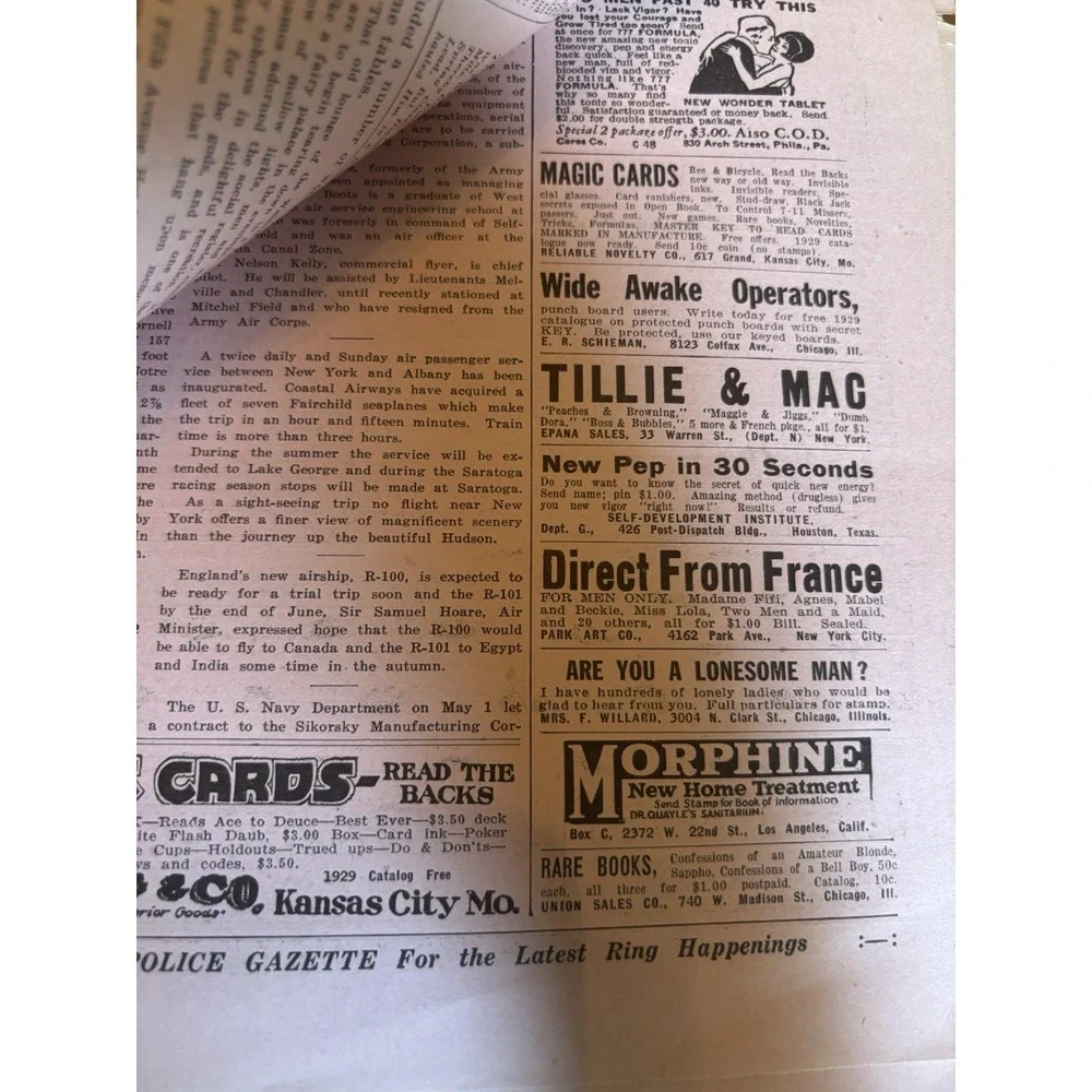 National Police Gazette Journals lot with damage